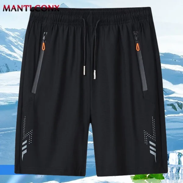 Solid Men's Beach Shorts Sports Short Pants Jogging Running Quick Dry Board Shorts Men Summer Thin Zipper Pockets Loose Bottom 1