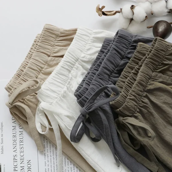 Solid Casual Linen Shorts Summer High Waist Women Workout Shorts Fashion Gym Sports Shorts Ladies Shorts Sport Basic Pants Femme 5