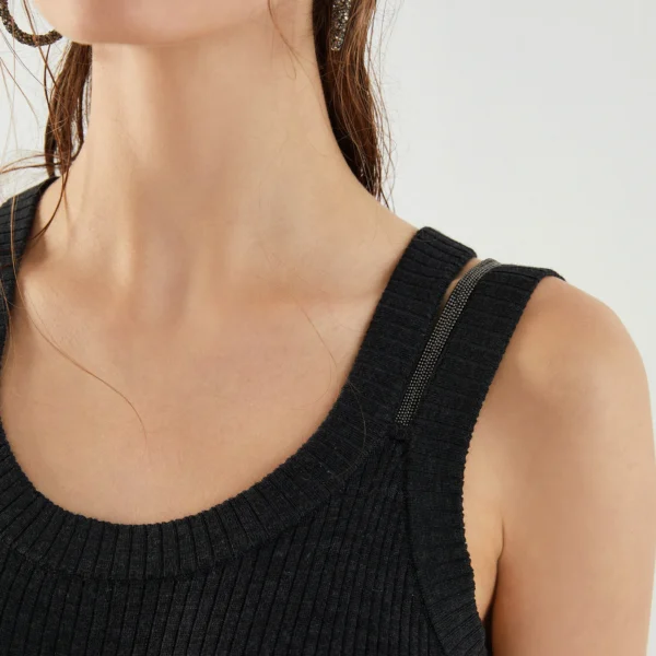 BC-175 Designer Women's Clothing Slim Fit Knitted Dresses Merino Wool Silk Vest Long Dress Ladies Clothes 2