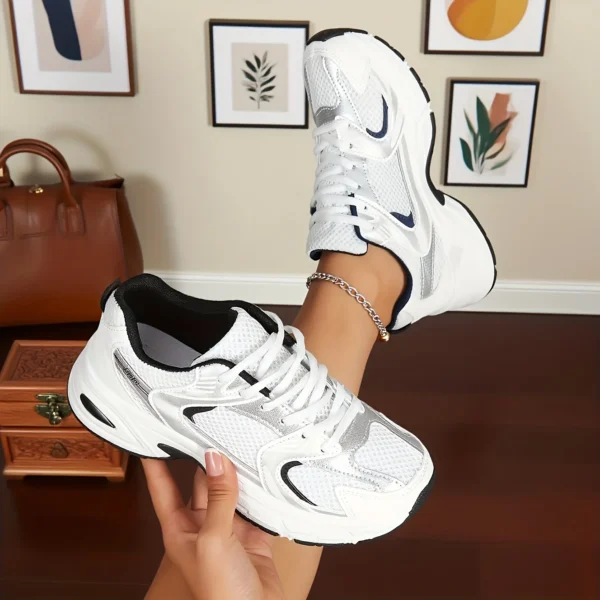 Women Retro Mesh Chunky Dad Sneakers Thick Sole Platform Height Increasing Casual Shoes Lace Up Non Slip Walking Trainers Fashion All Match Multicolor Daily Outdoor Sports Footwear For Ladies All Seasons Daily Wear 8