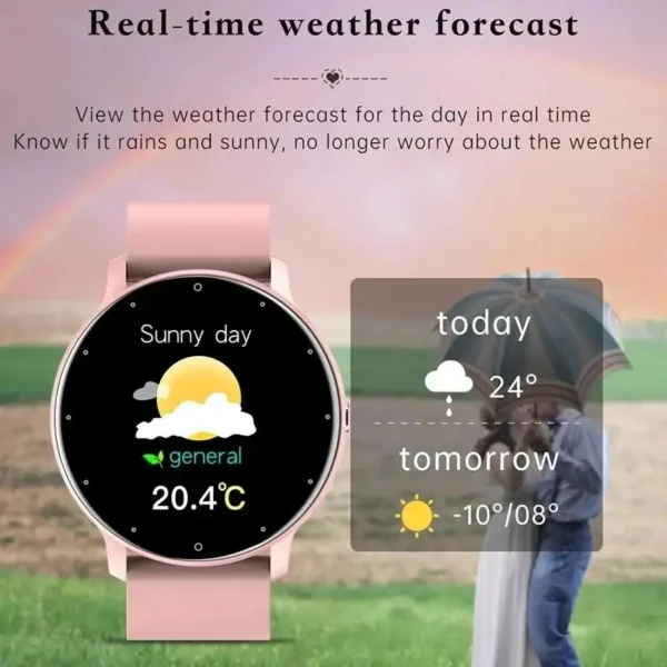 LIGE Women Smart Band Watch Real-time Weather Forecast Activity Tracker Watches Heart Rate Monitor Sports Ladies Smart Watch Men 6